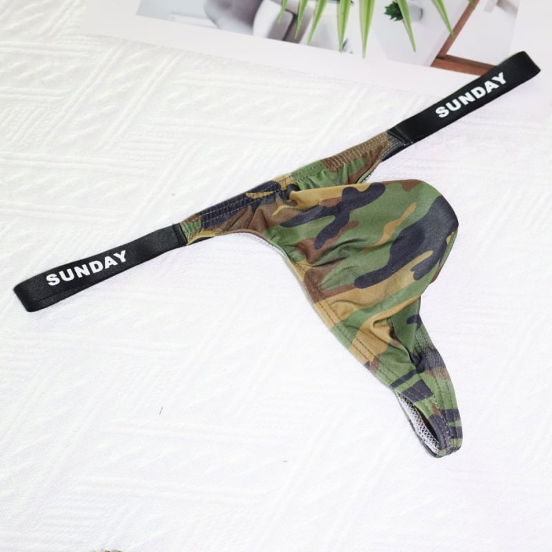 Muške tangice s leopard printom i kamuflažom, niski struk, U-oblik džep, prozračni sportski stil