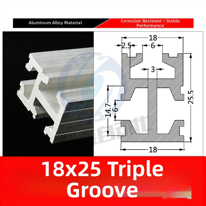 Tianxing dvojdrážkový hliníkový pás 18×18; 16×22 hliníkový pás s tromi drážkami 18×25 pre príslušenstvo k prísavkám
