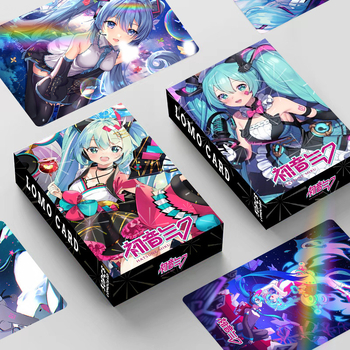 Carduri Hatsune Miku, dublu-față, 30 de carduri mici, stil LOMO, ambalate într-o cutie – carduri de felicitare pentru anime