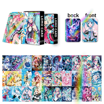 Carduri Hatsune Miku, dublu-față, 30 de carduri mici, stil LOMO, ambalate într-o cutie – carduri de felicitare pentru anime