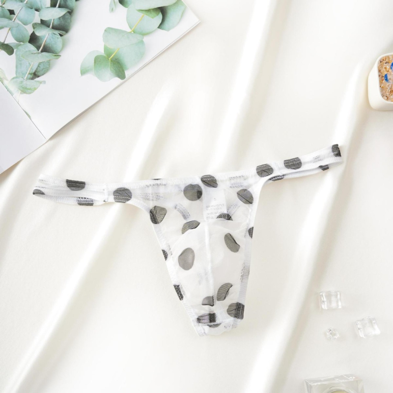 Muške prozirne tangice s otiskom od ice silk, tanke i seksi