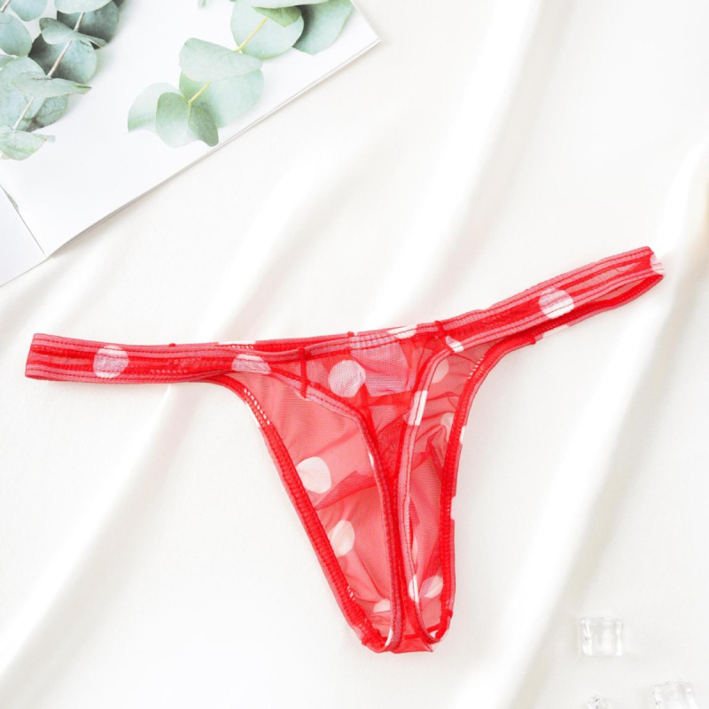 Muške prozirne tangice s otiskom od ice silk, tanke i seksi