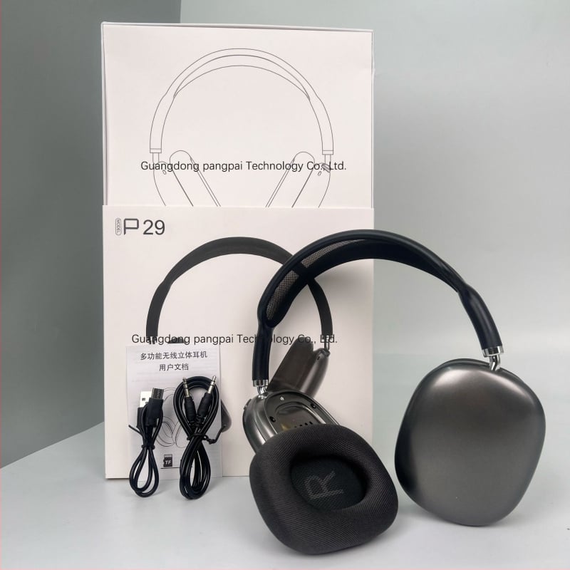 Pangpai P29 Bežične Bluetooth slušalice s magnetskim ušnicama, mrežasti traka za glavu, okretni gumbi, TF kartica podrška, 10–12 sati baterije, IPX3