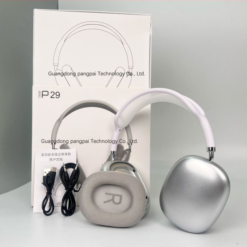 Pangpai P29 Bežične Bluetooth slušalice s magnetskim ušnicama, mrežasti traka za glavu, okretni gumbi, TF kartica podrška, 10–12 sati baterije, IPX3