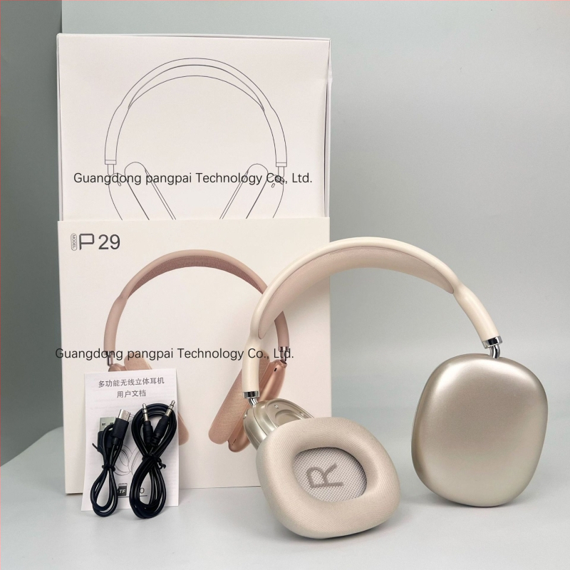 Pangpai P29 Bežične Bluetooth slušalice s magnetskim ušnicama, mrežasti traka za glavu, okretni gumbi, TF kartica podrška, 10–12 sati baterije, IPX3