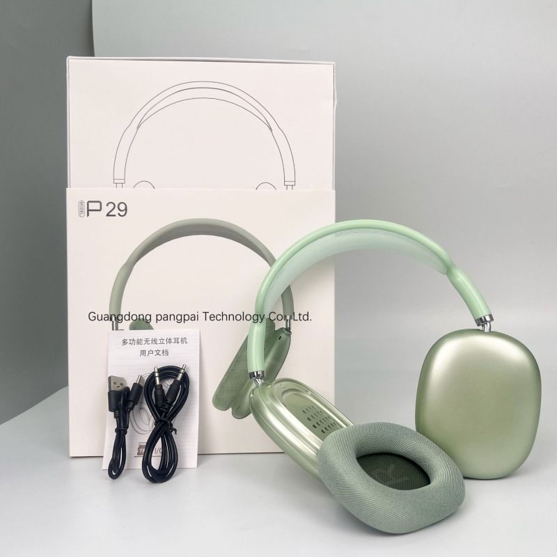 Pangpai P29 Bežične Bluetooth slušalice s magnetskim ušnicama, mrežasti traka za glavu, okretni gumbi, TF kartica podrška, 10–12 sati baterije, IPX3