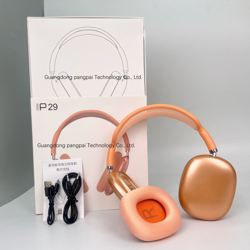 Pangpai P29 Bežične Bluetooth slušalice s magnetskim ušnicama, mrežasti traka za glavu, okretni gumbi, TF kartica podrška, 10–12 sati baterije, IPX3