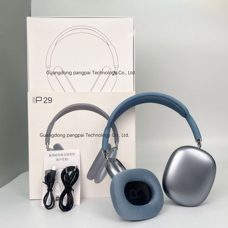 Pangpai P29 Bežične Bluetooth slušalice s magnetskim ušnicama, mrežasti traka za glavu, okretni gumbi, TF kartica podrška, 10–12 sati baterije, IPX3