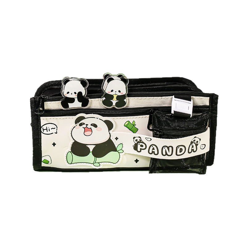 Geantă pentru creioane cu panda desen animat, capacitate mare, rechizite școlare
