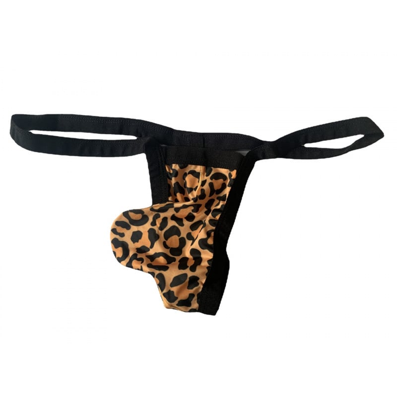 Muške tangice s leopardim uzorkom, niski pojas, seksi, otkriva stražnjicu, s kapsom u obliku U