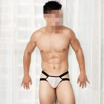 Muške tangice od ledenog svile, s blokovima boja, niski struk, prozračne, seksi