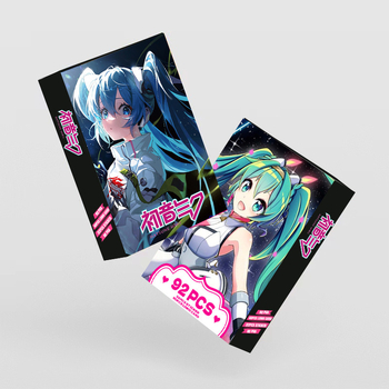 Set de 92 foto-cărți de înaltă definiție cu Hatsune Miku, carduri LOMO bidirecționale, anime colecționabile, autocolante și semne de carte