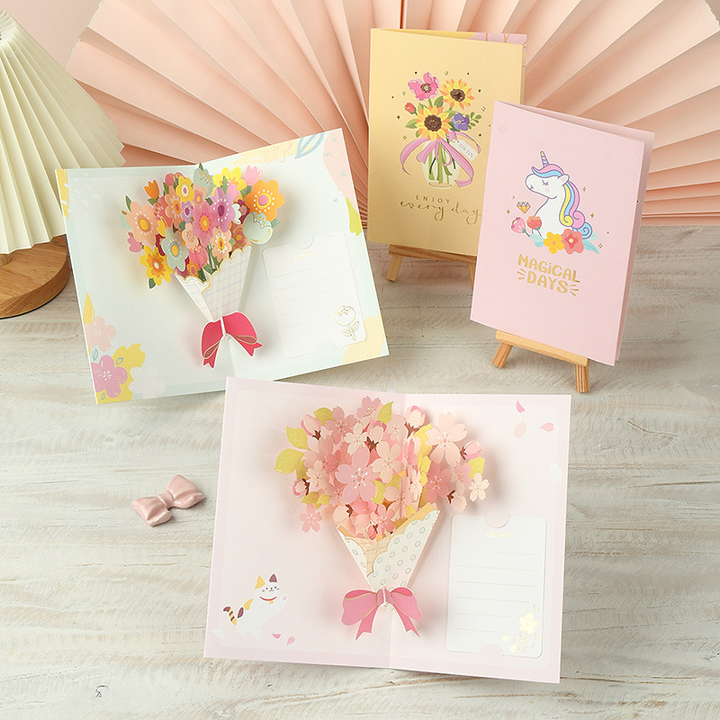 Card de felicitare 3D creativ pentru ziua de naștere, cu binecuvântări, recunoștință și mesaje pentru sărbători – card de mesaje multifuncțional