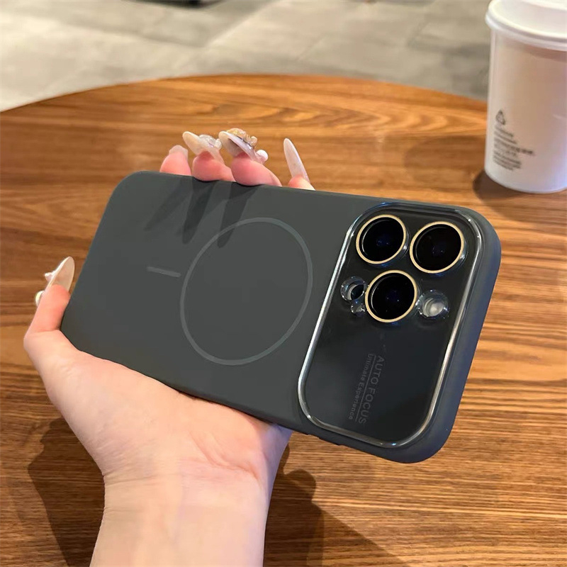 Maska od tekućeg silikona s velikim prozorom, ružičasta, za iPhone 17 Pro, kompatibilna s iPhone 16 Pro, iPhone 15 Pro i iPhone 14