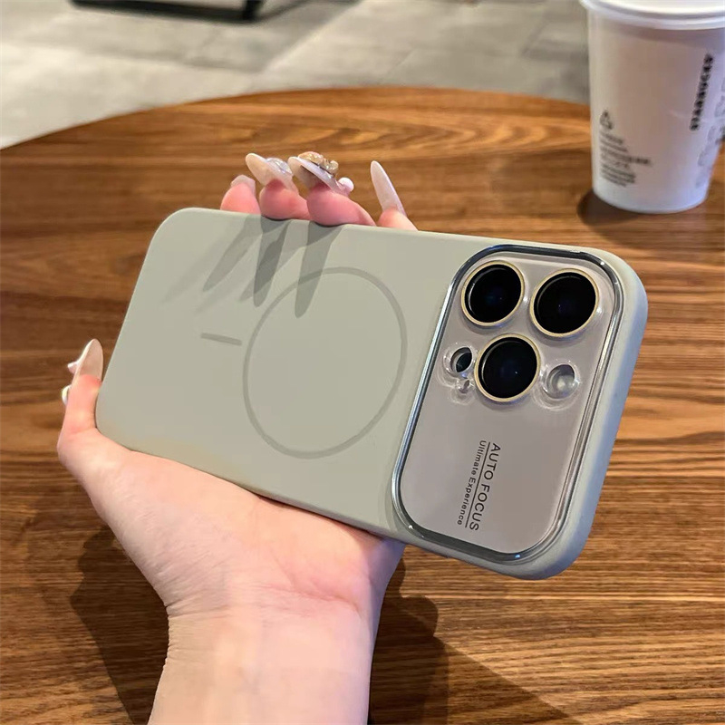 Maska od tekućeg silikona s velikim prozorom, ružičasta, za iPhone 17 Pro, kompatibilna s iPhone 16 Pro, iPhone 15 Pro i iPhone 14