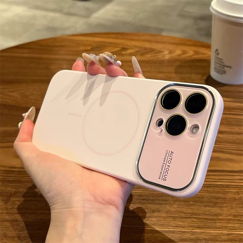 Maska od tekućeg silikona s velikim prozorom, ružičasta, za iPhone 17 Pro, kompatibilna s iPhone 16 Pro, iPhone 15 Pro i iPhone 14