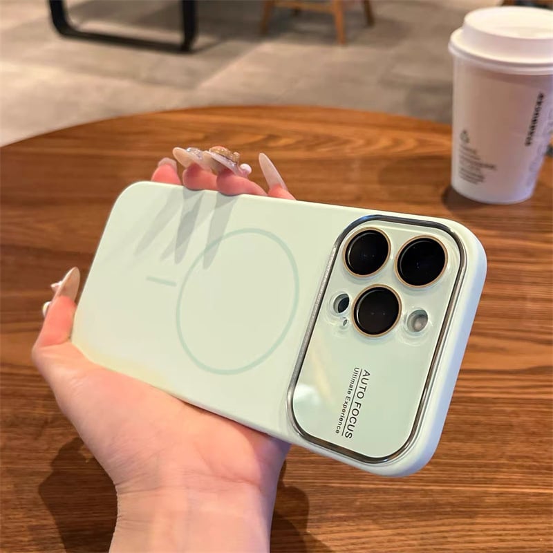 Maska od tekućeg silikona s velikim prozorom, ružičasta, za iPhone 17 Pro, kompatibilna s iPhone 16 Pro, iPhone 15 Pro i iPhone 14