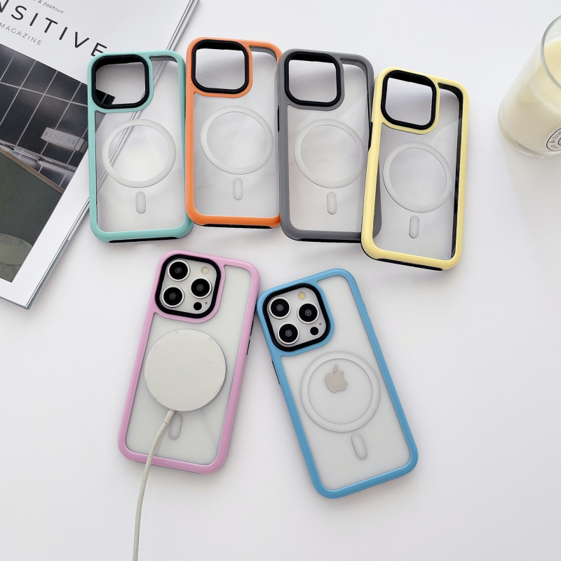 Dvostruka magnetska prozirna zaštitna futrola za iPhone 17 Pro Max i iPhone 16, dizajn boja blokova
