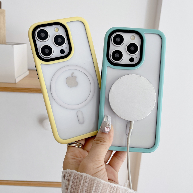 Dvostruka magnetska prozirna zaštitna futrola za iPhone 17 Pro Max i iPhone 16, dizajn boja blokova