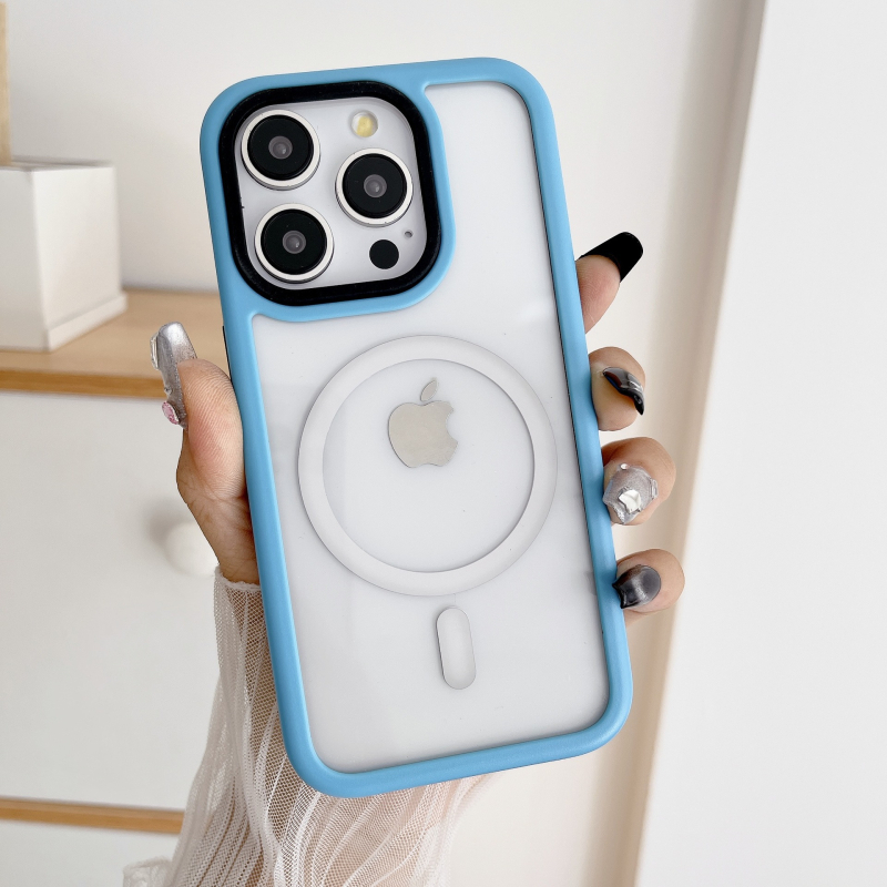 Dvostruka magnetska prozirna zaštitna futrola za iPhone 17 Pro Max i iPhone 16, dizajn boja blokova