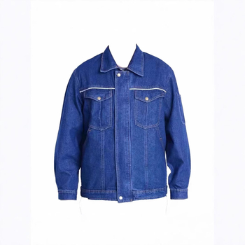 Tavasz–ősz denim munkaruha védőfunkcióval, gyári műhelyhez