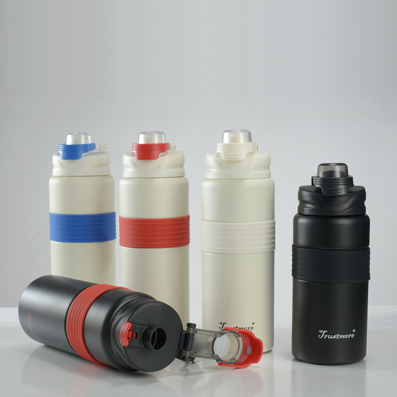 Cană termoizolantă din oțel inoxidabil cu interior 304, mâner, pai sport, sticlă de apă pentru elevi