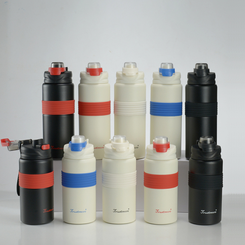 Cană termoizolantă din oțel inoxidabil cu interior 304, mâner, pai sport, sticlă de apă pentru elevi