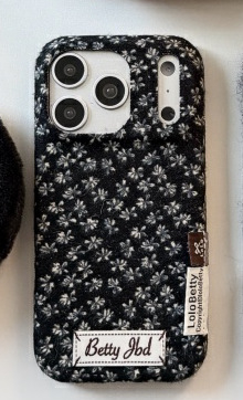Husă iPhone cu design floral minimalist și suport KT pentru iPhone 15/14/16 Pro Max