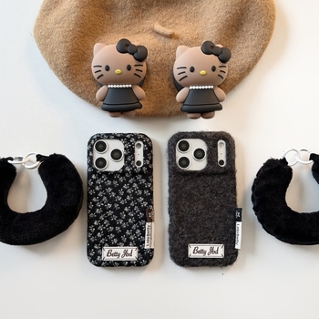 Husă iPhone cu design floral minimalist și suport KT pentru iPhone 15/14/16 Pro Max