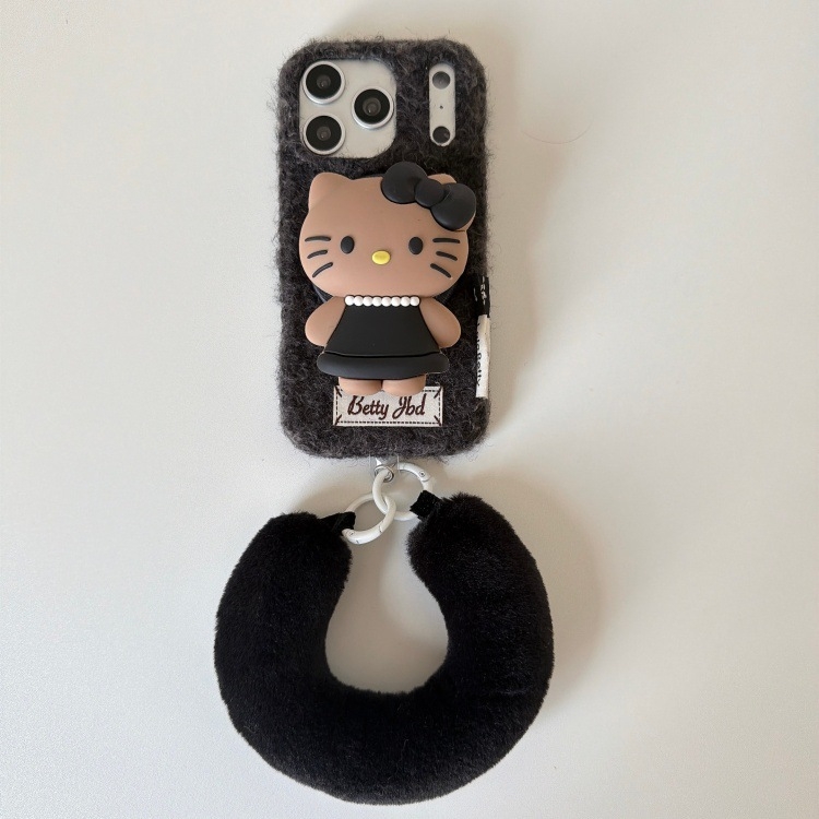 Husă iPhone cu design floral minimalist și suport KT pentru iPhone 15/14/16 Pro Max