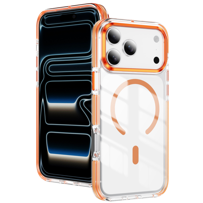 Dvobojni iridizirajući magnetski prsten za futrolu iPhone 15/16/17 Pro, magnetsko punjenje, otpornost na padove