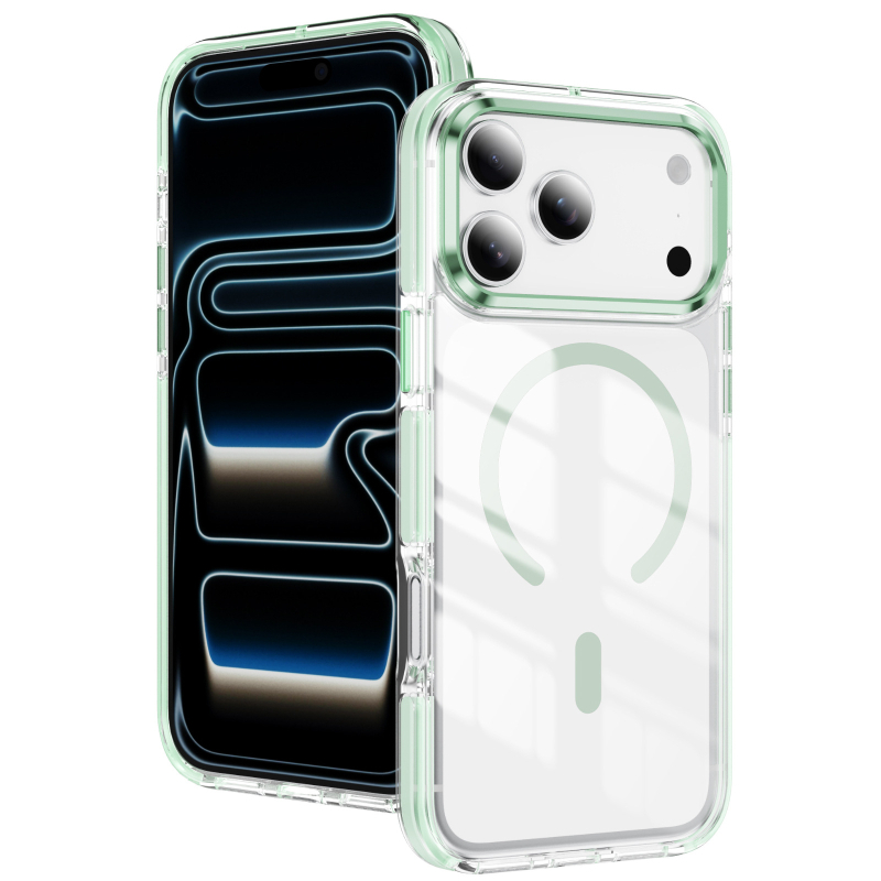 Dvobojni iridizirajući magnetski prsten za futrolu iPhone 15/16/17 Pro, magnetsko punjenje, otpornost na padove