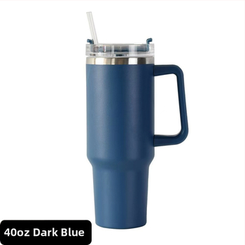 Pohár do auta z nerezovej ocele 40oz s držadlom, veľká kapacita, vákuová izolácia so slamkou