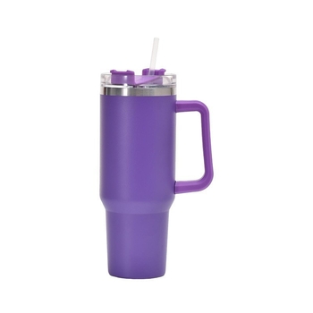 Cană pentru mașină din oțel inoxidabil, 40oz, cu mâner, capacitate mare, izolare în vid, cu pai