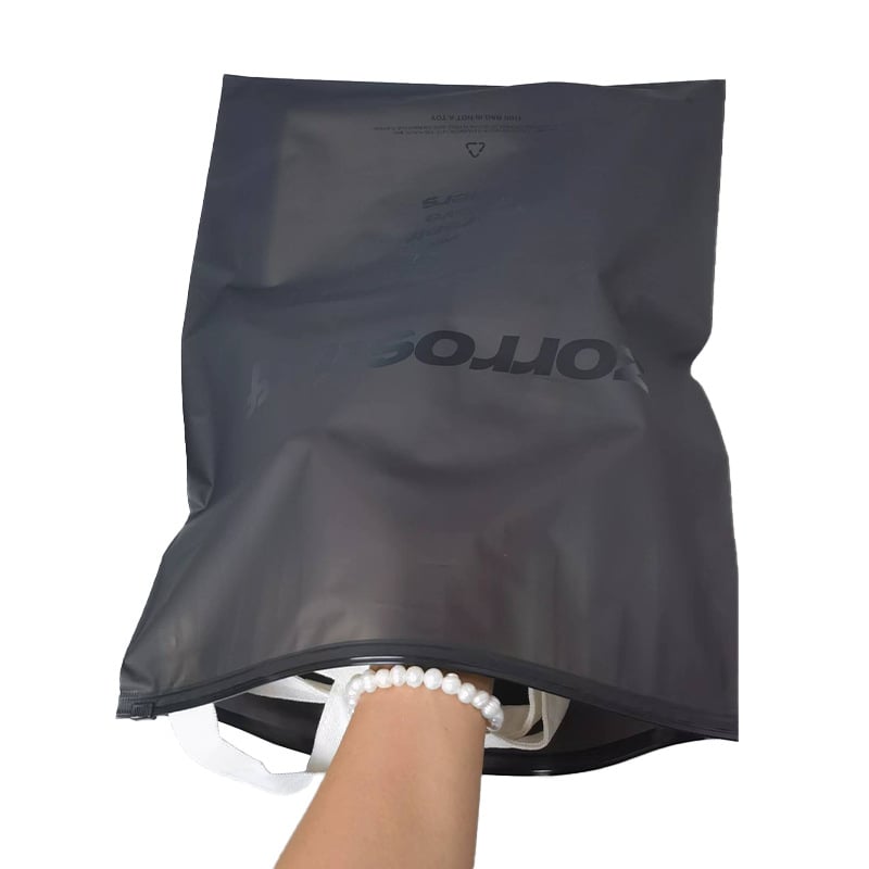Geantă CPE cu fermoar, transparentă, cu logo personalizat pentru ambalarea hainelor și nisip