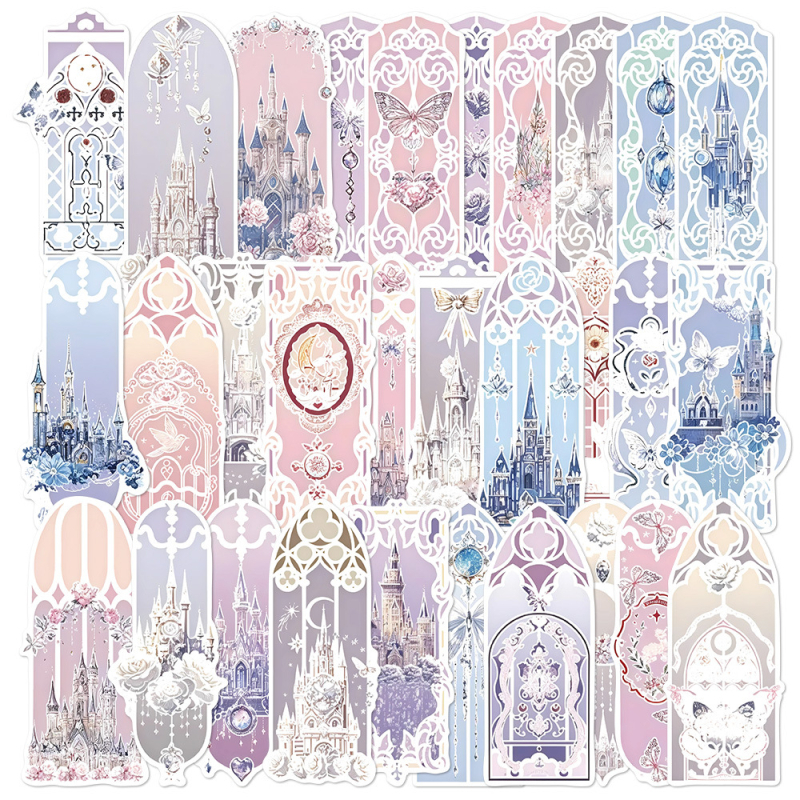 30 semne de carte cu castele, în stil Instagram, design fresh și feminin pentru elevi, decorațiuni pentru lectură, clips DIY pentru carte