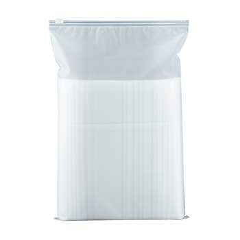 Pungi PE cu fermoar pentru haine, transparente, cu două fețe, grosime 0,11 mm, 50 de bucăți