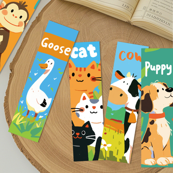 Marcaje de carte Qi Yu – 30 marcaje plate cu animale graffiti, pentru DIY creativ, lectură și notițe ale elevilor, carduri decorative de marcare