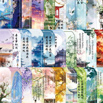 30 semne de carte în stil antic, papetărie pentru învățarea literaturii în stil chinezesc, carduri de marcaj, clipsuri de lectură, semne de hârtie