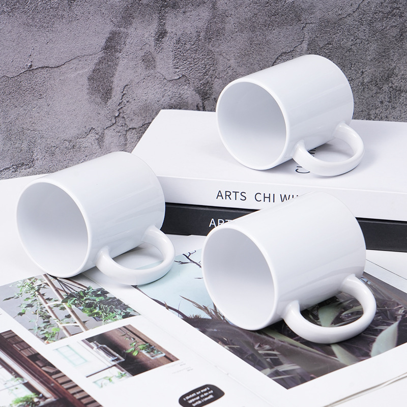 Căniță ceramică albă, minimalistă, cu capacitate mare, pentru ceai sau apă, pentru birou și casă