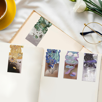Set de 5 clipuri magnetice pentru pagini cu ilustrații florale – accesorii decorative pentru elevi