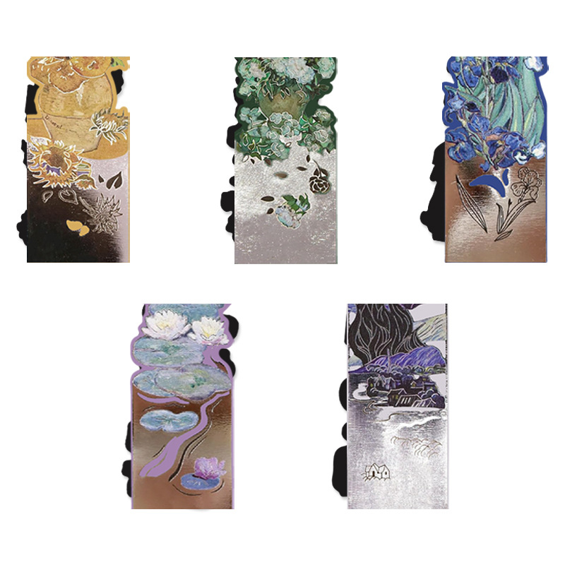 Set de 5 clipuri magnetice pentru pagini cu ilustrații florale – accesorii decorative pentru elevi