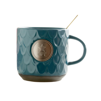 Star Bar sirenă medalion bronz cană ceramică pentru cuplu cu logo personalizat
