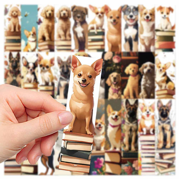 30 semne de carte cu temă câine, din hârtie, drăguțe pentru elevi