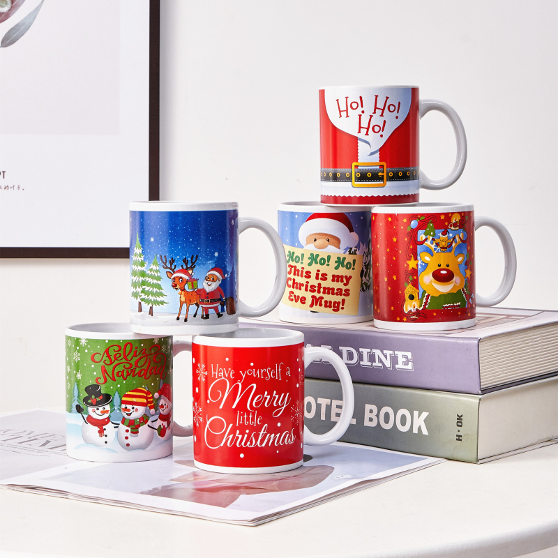 Cană ceramică cu logo personalizat, 11 oz, cadou de Crăciun și Anul Nou