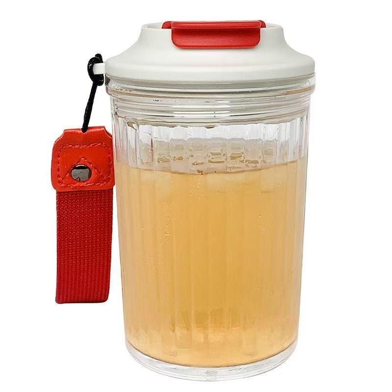 Pahar din plastic, cu mâner, de înaltă calitate, rezistent la temperaturi ridicate și la căderi, ideal pentru cafea cu lapte.