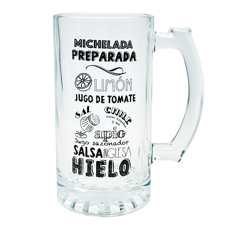 Pahar de bere din sticlă, personalizabil, cu decal, corp drept, 480 ml/500 ml/17 oz, ecologic