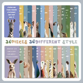 Qi Yu 30 semne de carte cu animale, originale, simple, DIY creativ pentru lectură