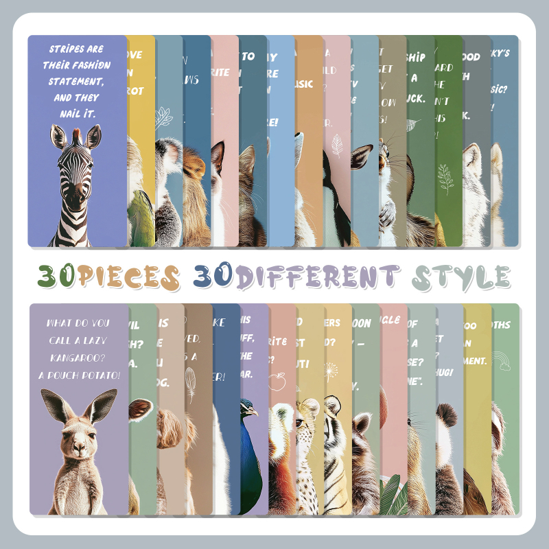Qi Yu 30 semne de carte cu animale, originale, simple, DIY creativ pentru lectură