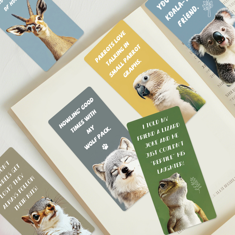Qi Yu 30 semne de carte cu animale, originale, simple, DIY creativ pentru lectură